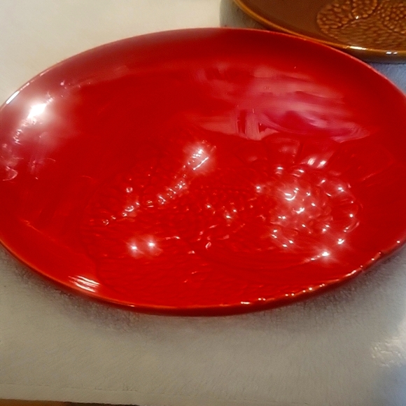 Other - Turkey plates. Red, Brown, and Green. Lot of 3 plates 8 3/8"